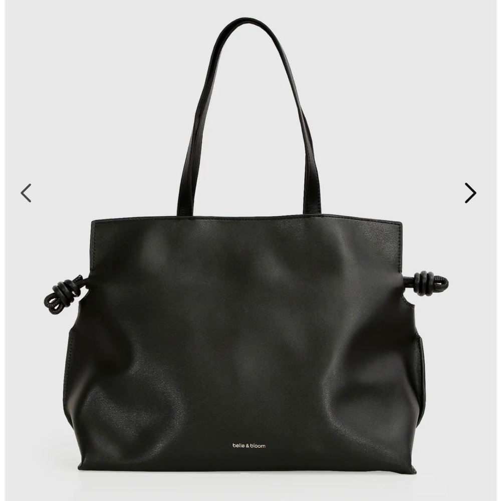 🔥NWT‼️ Belle and Bloom C'est La Vie Genuine Leather Black Tote Bag ✨✨✨ - Picture 5 of 14